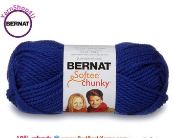 ROYAL BLUE Bernat Softee Chunky Yarn Super Bulky Yarn. 3.5oz | 108yds | 100% Acrylic Yarn. Item 16112828134