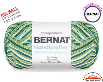 JUNE BUG OMBRE - 12oz | 573 yard! Bernat Handicrafter Big Ball 100% Cotton Yarn. Item 16203433989