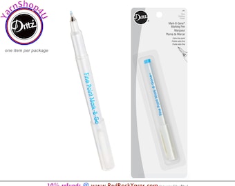 Dritz Extra Fine Blue Mark-B-Gone Fabric Marking Pen. 1 Blue Fine Tip pen for detailed fabric markings. Water Soluble Ink. Dritz #693