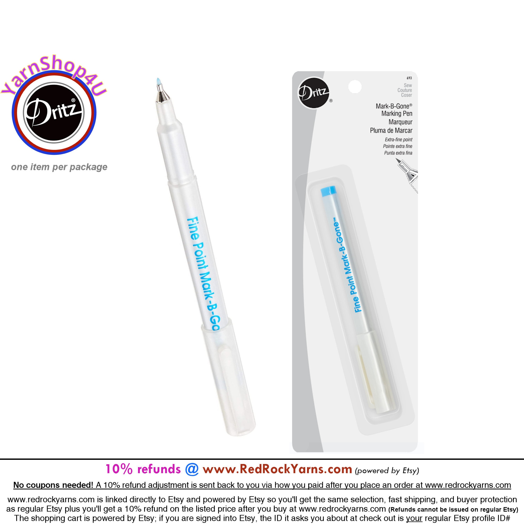 Super Fine 0.38mm Tip Heat Erasable Pen for Embroidery Transfer Sewing  Quilting Fabric Marker 