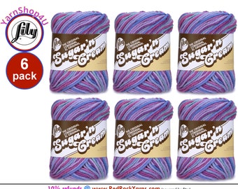 JEWELS OMBRE 6 Pack! 2oz | 95yds each. Lily Sugar N Cream The Original 100% Cotton Yarn. 6 skein bag = Bulk Buy!