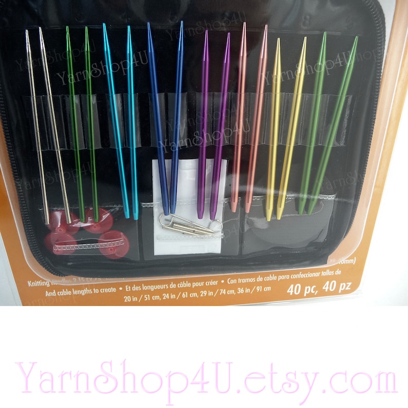 NEEDLEMASTER Interchangeable Circular Knitting Needle Set. 13 size tips from 2 to 15 plus 4 different length cables and 2 connectors image 6