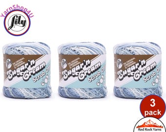 ICE 3 Pack! Lily Scrub Off - 2.6oz | 106yds each. Lily Sugar'n Cream. 100% Textured Cotton Yarn. 3 skeins = Bulk Buy! Item 10209090042