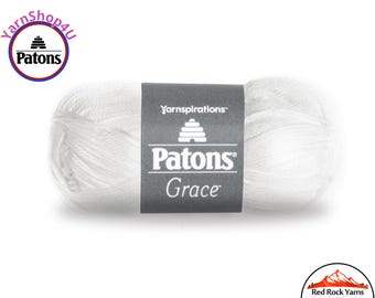 SNOW Patons Grace yarn Light weight #3. 100% Mercerized Cotton, 1.75 oz | 136 yards (50 g | 125 m) Color #62005