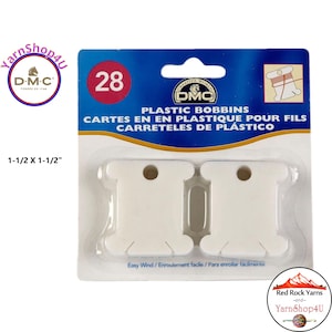 28pc DMC Plastic Bobbins. Easy to wind. Helps organize your floss threads. #6102/12
