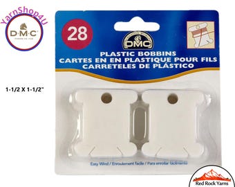 28pc DMC Plastic Bobbins. Easy to wind. Helps organize your floss threads. #6102/12