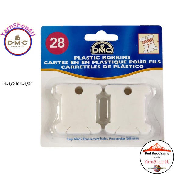 28pc DMC Plastic Bobbins. Easy to wind. Helps organize your floss threads. #6102/12