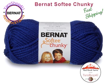 ROYAL BLUE Bernat Softee Chunky Yarn Super Bulky Yarn. 3.5oz | 108yds | 100% Acrylic Yarn. Item 16112828134