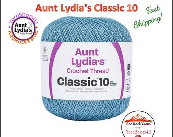 MEDIUM BLUE - Aunt Lydia's Classic 10 Crochet Thread. 350yds. Item #154-4370