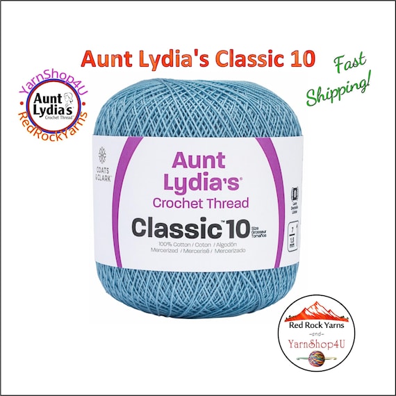 MEDIUM BLUE - Aunt Lydia's Classic 10 Crochet Thread. 350yds. Item