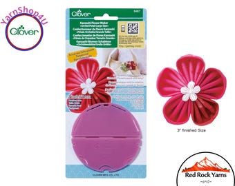 KANZASHI for LARGE ORCHID Gathered Petal Flowers of 3" finished size. Clover Flower Making Plastic Template to make fabric flowers. #8487