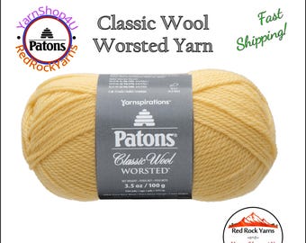 SUNSHINE - Patons Classic Wool Worsted Yarn Medium Weight (4). 100% wool yarn. 3.5oz | 194 yards (100g | 177m)