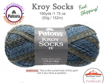 DEEP SEA Colors - Patons Kroy Socks FX Yarn is 1.75oz | 166yds Super Fine Weight (1) Sock Yarn. 75/25% Wool/Nylon (50g | 152m)