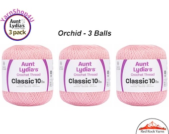 ORCHID PINK 3 Pack! Aunt Lydia's Classic 10 Crochet Thread. 350yds. Item #154-0410