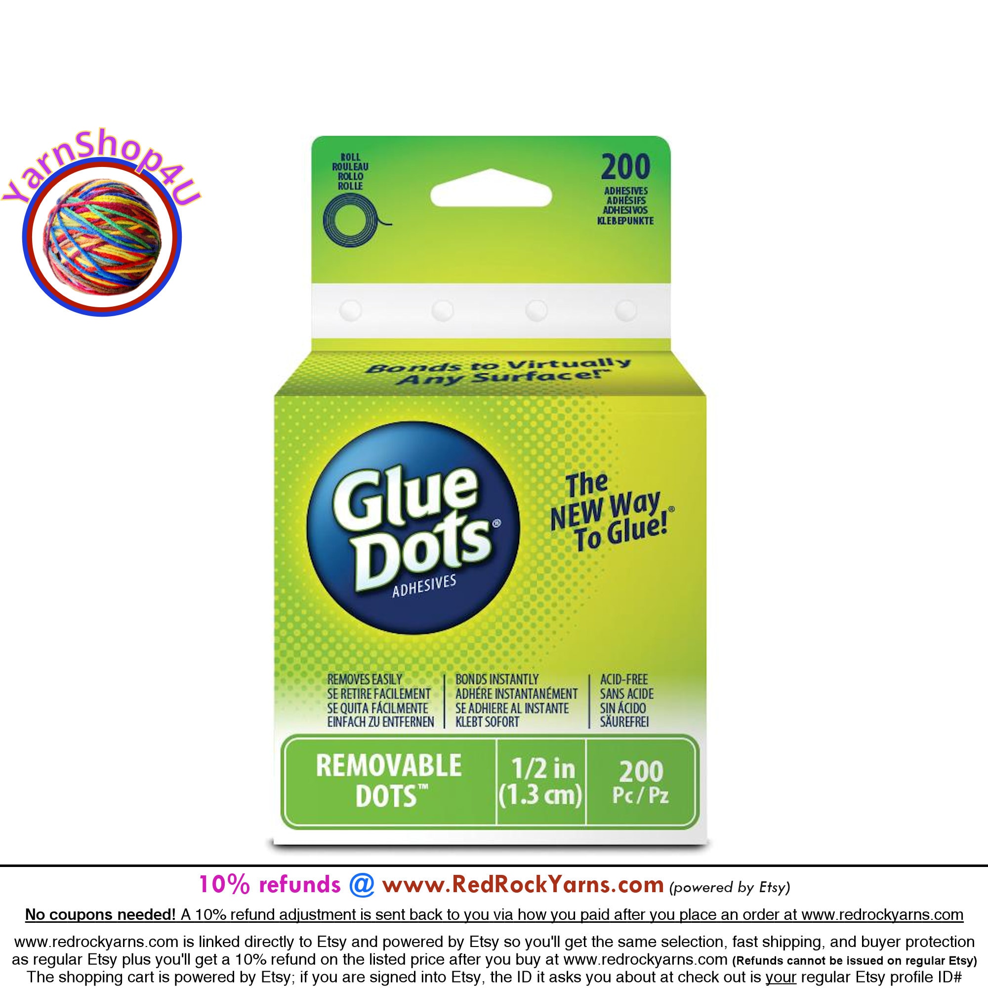 Glue Dots Adhesives Removable Roll 