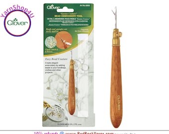 Bead Embroidery Tool. Clover Kantan Couture, Easy Bead Beading tool and Tambour Embroidery, Hand Embroidery. Art No 9900