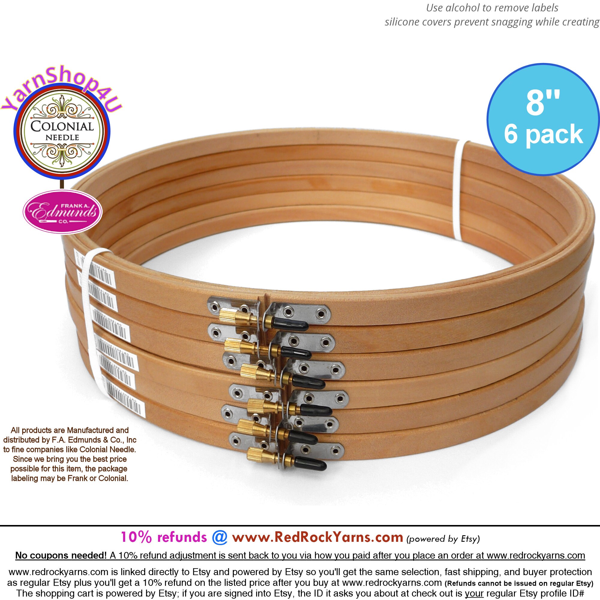 6 - pack - 5 or 6 Wooden Embroidery Hoop - Embroidery Accessories