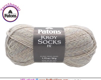 SEASHELL COLORS - Patons Kroy Socks FX Yarn is 1.75oz | 166yds Super Fine Weight (1) Sock Yarn. A Blend of 75/25% Wool/Nylon (50g | 152m)