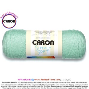 SOFT GREEN - Caron Simply Soft 6oz / 315yds (170g / 288m) 100% Acrylic yarn. Item H970039739