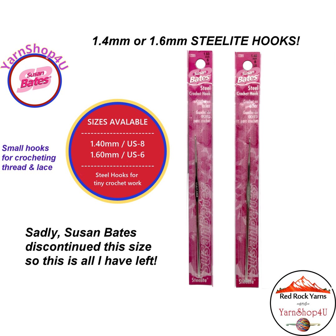 Steelite Crochet Hooks by Susan Bates for Crocheting Lace and