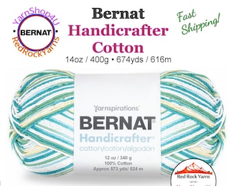 MOD OMBRE - 12oz | 573 yards! Bernat Handicrafter Big Ball 100% Cotton Yarn.