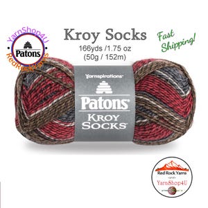GRAY BROWN MARL - Patons Kroy Socks Yarn is 1.75oz | 166yds Super Fine Weight (1) Sock Yarn. A Blend of 75/25% Wool/Nylon (50g | 152m)
