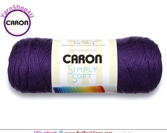 PURPLE - Caron Simply Soft 6oz / 315yds (170g / 288m) 100% Acrylic yarn. Item H970039781