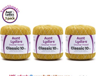 MIMOSA 3 pack! Aunt Lydia's Classic 10 Crochet Thread. 300yds. Item #154-0223