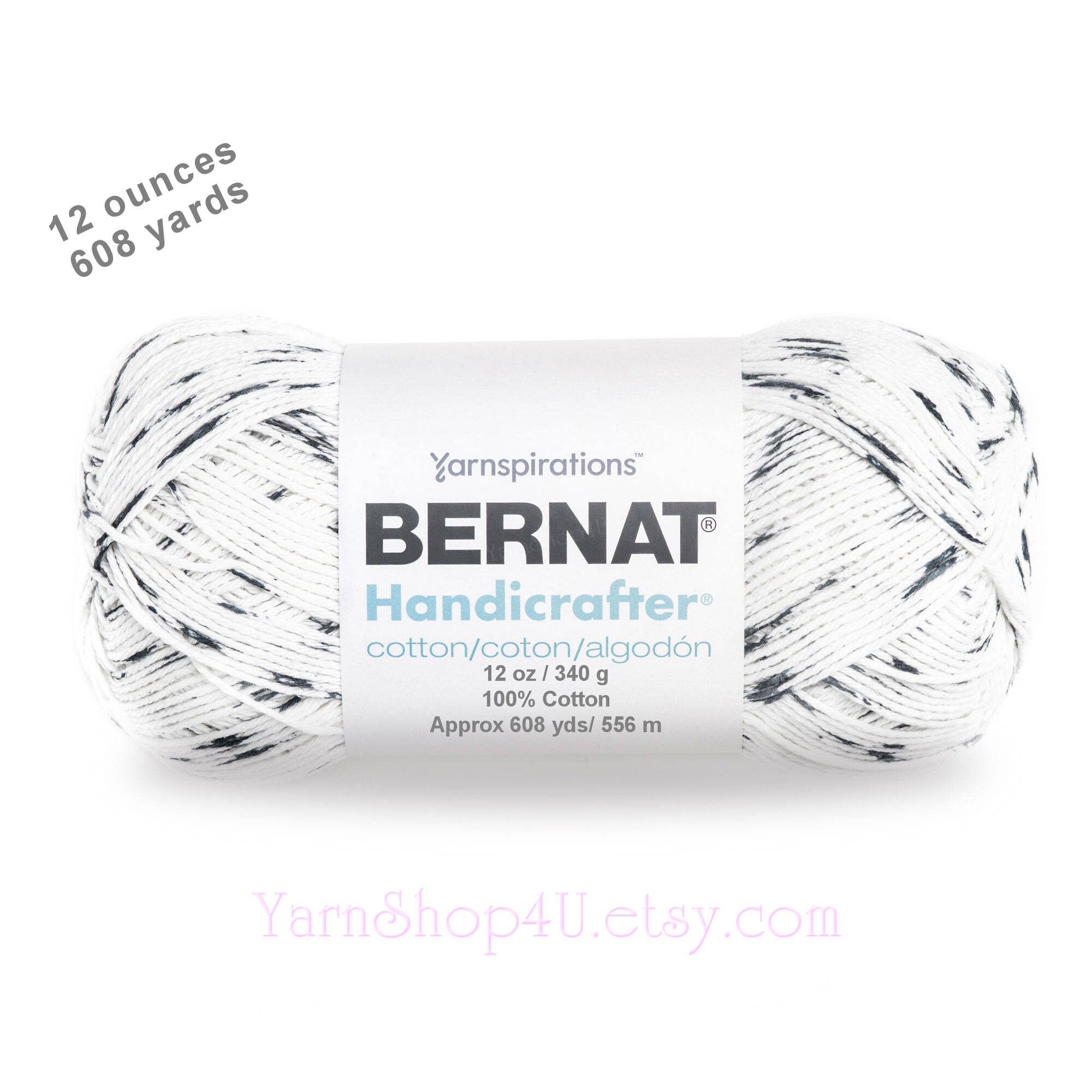 SALT AND PEPPER 12oz 573 yard! Bernat Handicrafter Big Ball 100