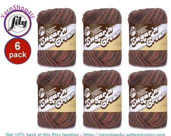 TERRA FIRMA 6 Pack! 2oz | 95yds each. Lily Sugar N Cream The Original 100% Cotton Yarn. 6 skein bag = Bulk Buy!