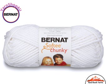 WHITE Bernat Softee Chunky Yarn Super Bulky Yarn. 3.5oz | 108yds | 100% Acrylic Yarn. Item 16112828005