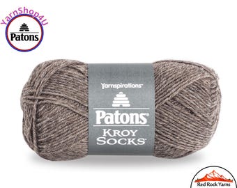 FLAX - Patons Kroy Socks Yarn is 1.75oz | 166yds Super Fine Weight (1) Sock Yarn. A brown/gray heather color 75/25% Wool/Nylon (50g | 152m)