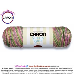 ROSE GARDEN - Caron Simply Soft Paints. 5oz / 235yds (141g / 215m) 100% Acrylic yarn. Color #21002