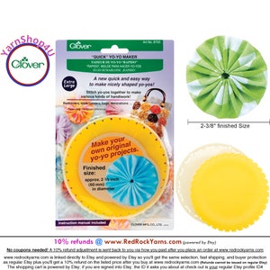 Extra-Large Clover Quick YO-YO Maker. This template makes 2-3/8&quot; Fabric Flowers. For Corsages, hair ornaments, decorations! Clover #8703