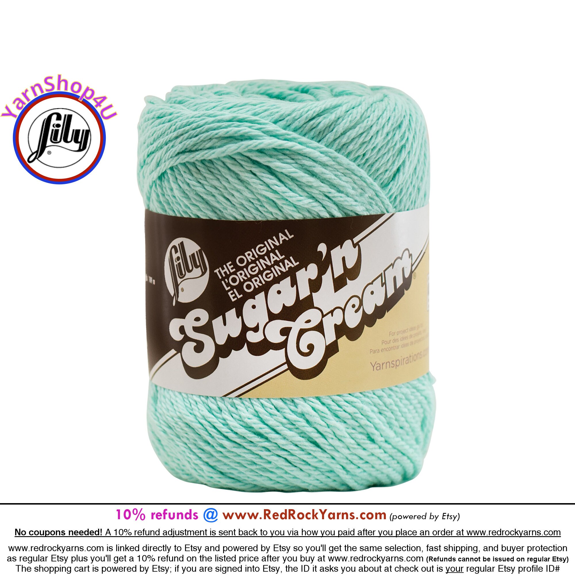 Lily Sugar'N Cream Hot Blue Yarn - 6 Pack of 71g/2.5oz - Cotton - 4 Medium  (Worsted) - 120 Yards - Knitting/Crochet