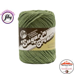 SAGE GREEN - 2.5oz | 120yd The Original Lily Sugar N Cream 100% Cotton Yarn (2.5 ounce / 120 yards)
