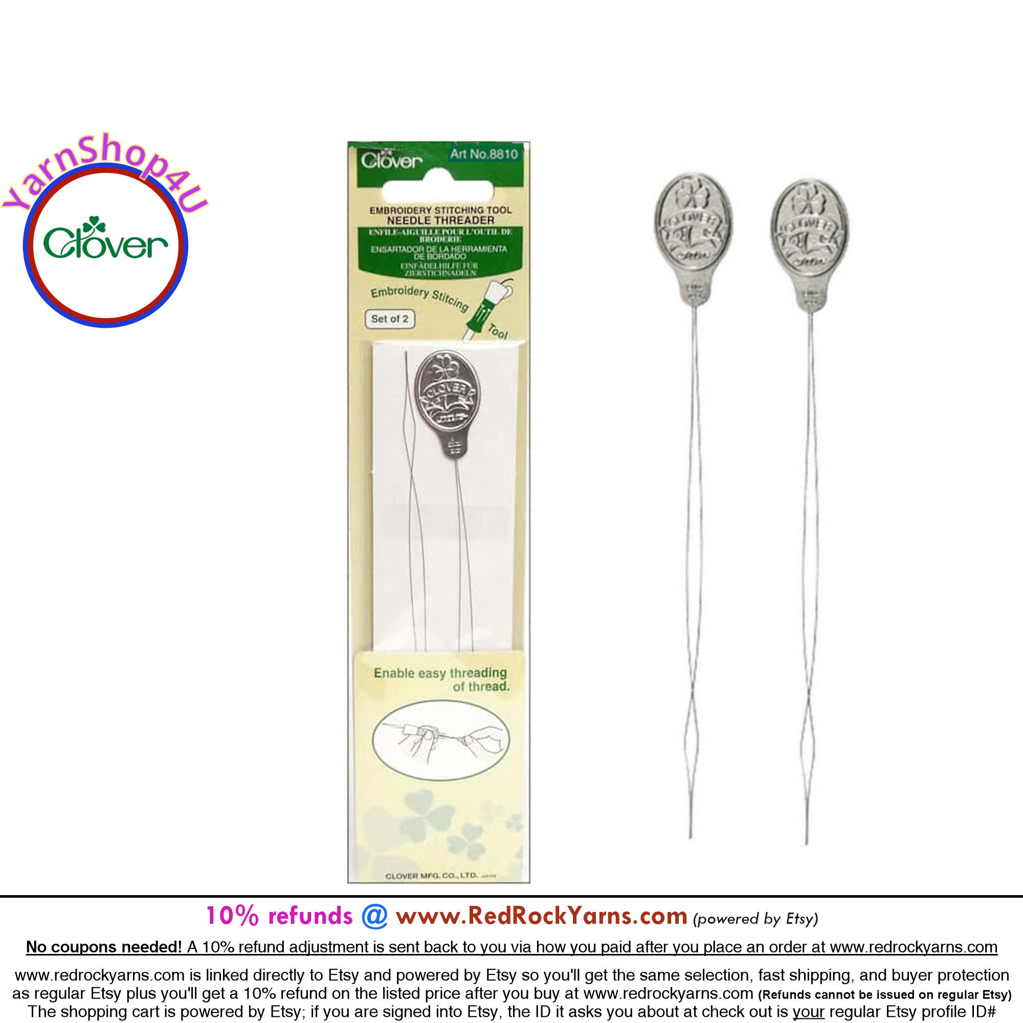 Clover Embroidery Threader With a Flat Tip. SKU 8611 