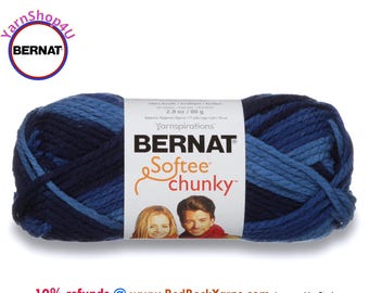DENIM OMBRE Bernat Softee Chunky Super Bulky Yarn. 2.8oz | 74yds | 100% Acrylic Yarn. Item 16112929119