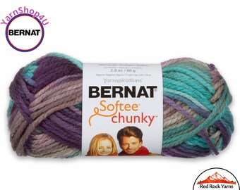 SHADOW OMBRE Bernat Softee Chunky Super Bulky Yarn. 2.8oz | 74yds | 100% Acrylic Yarn. Item 16112929121