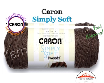 TAUPE (TWEED) - Caron Simply Soft Tweeds 5oz / 240yds (141g / 219m) 97% Acrylic yarn with 3 percent Viscose. Color #23003