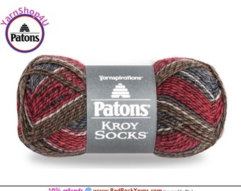 GRAY BROWN MARL - Patons Kroy Socks Yarn is 1.75oz | 166yds Super Fine Weight (1) Sock Yarn. A Blend of 75/25% Wool/Nylon (50g | 152m)