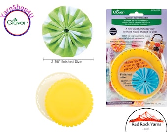 Extra-Large Clover Quick YO-YO Maker. This template makes 2-3/8" Fabric Flowers. For Corsages, hair ornaments, decorations! Clover #8703