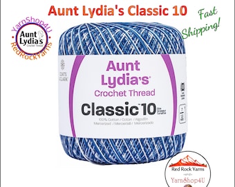 SHADED BLUES - Aunt Lydia's Classic 10 Crochet Thread. 300yds. Item #154-0014