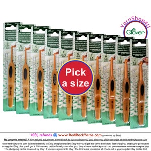 SOFT TOUCH Clover Crochet hooks. Ergonomic soft grip with aluminum heads available in sizes B C D E F G 7 H I J