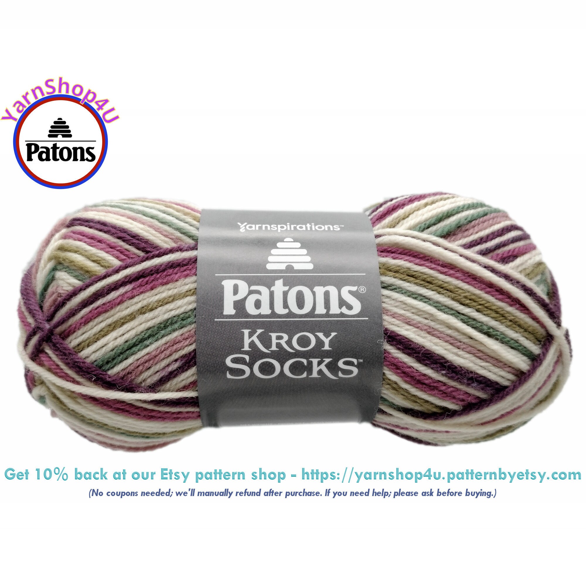 MIDNIGHT ORCHID Patons Kroy Socks Yarn is 1.75oz 166yds Super Fine