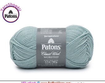 SEAFOAM - Patons Classic Wool Worsted Yarn Medium Weight (4). 100% wool yarn. 3.5oz | 194 yards (100g | 177m)