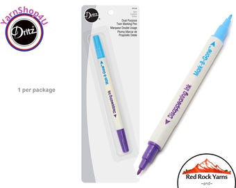 Dritz Marking Pen Dual Purpose Twin package - 2 pen (Water soluble blue + Air & water soluble purple) Made in Japan. Dritz #673-60