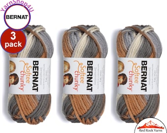 STILLNESS 3 pack! Bernat Softee Chunky Super Bulky Yarn. 2.8oz | 74yds | 100% Acrylic Yarn. 3 skeins per pack = Bulk Buy!
