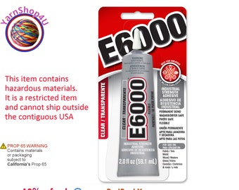 E6000 Clear 2.0 fl oz (59.1 mL) Industrial Strength Adhesive. Permanent, washer/dryer safe, photo safe and Flexible. See Details for usage