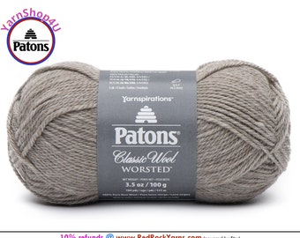 NATURAL MIX - Patons Classic Wool Worsted Yarn Medium Weight (4). 100% wool yarn. 3.5oz | 194 yards (100g | 177m)